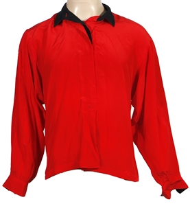 Michael Jackson Owned & Worn Red Long Sleeved Shirt with Rodeo Design on Back (Cascio)