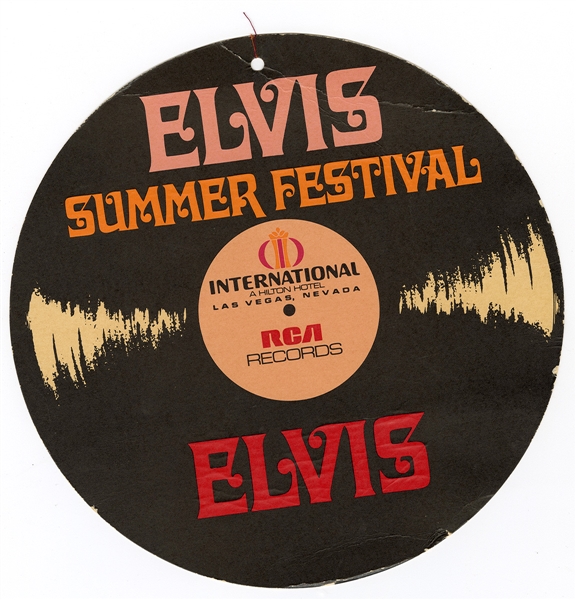 Elvis Presley Original International Hilton Hotel Las Vegas Hanging Display (1971)