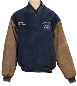 President George W. Bush Owned & Worn Fraternal Order of Police Chicago Lodge #7 Suede Bomber Jacket