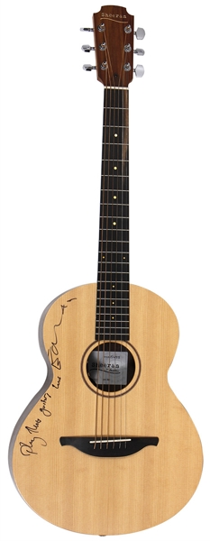 Ed Sheeran Owned, Played and Signed Signature Acoustic Guitar with “Play This Guitar Inscription” - Used for “Afterglow” Recording