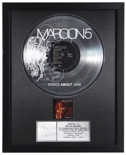 Maroon 5 RIAA Certified Sales Record Award For “Songs About Jane”