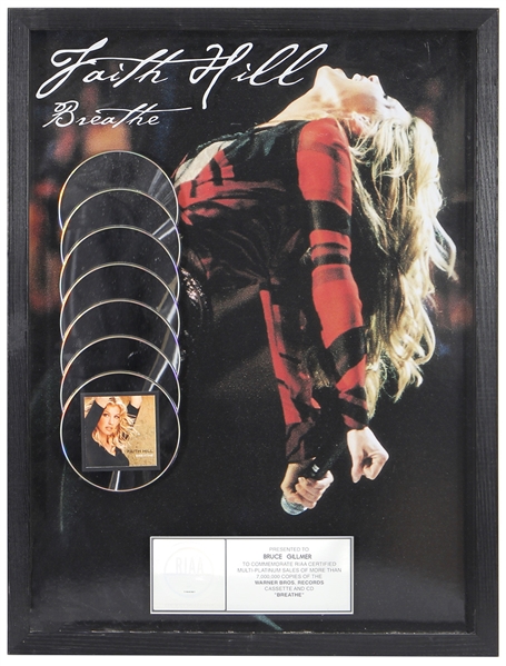 Faith Hill RIAA Platinum Sales Award For “Breathe”