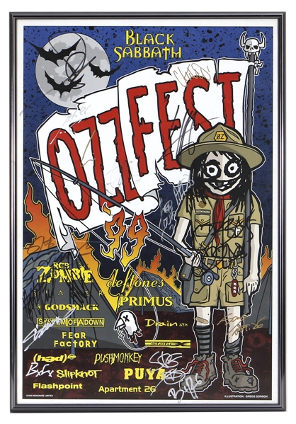 Ozzy Osbourne and Others Signed “Ozzfest” 1999 Concert Poster