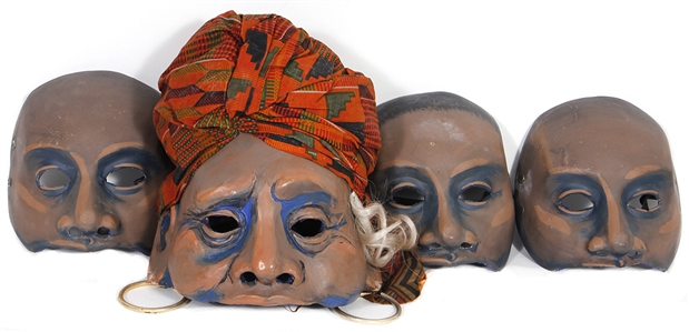 Bob Flanagan Original Irish Repertory "Emperor Jones" Stage Used Masks