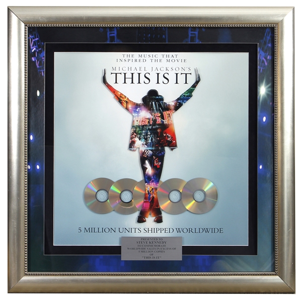 Michael Jackson Over-Sized "This Is It" Multi-Platinum C.D. Award Display