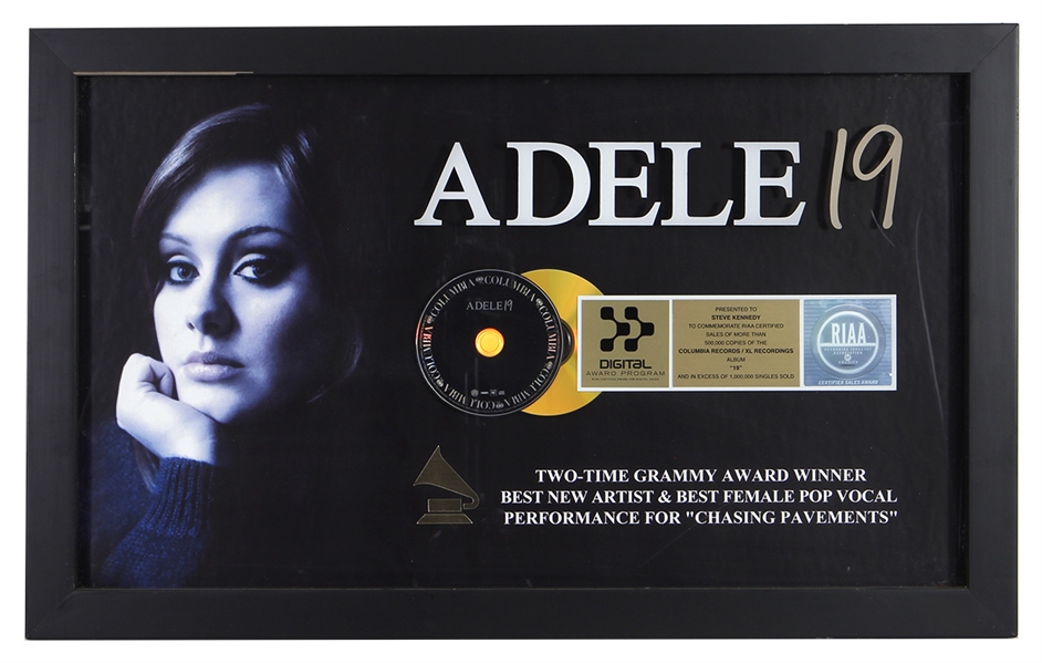 Adele “19” RIAA Certified Sales Award