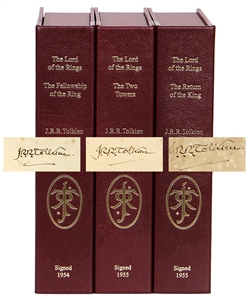 The Lord of the Rings 3-Volume Set Signed by J.R.R. Tolkien - 1st UK Editions! (JSA)