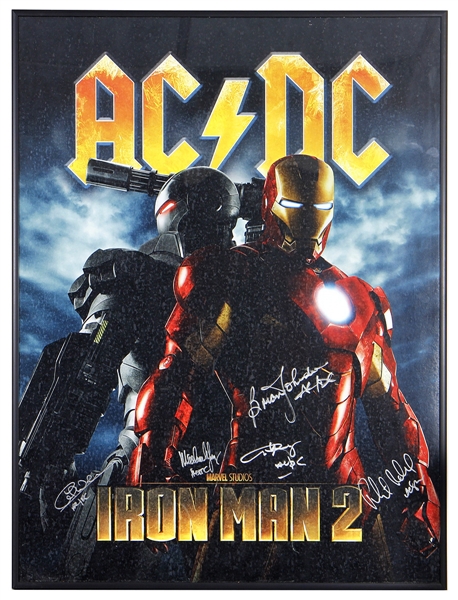 AC/DC Fully Signed “Iron Man 2” Original Movie Poster (REAL)