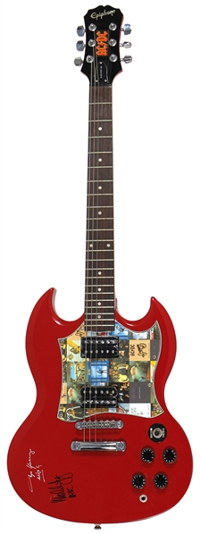 AC/DC Signed Red Custom Epiphone Guitar (REAL)