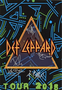 Def Leppard Band Signed 2018 Concert Poster