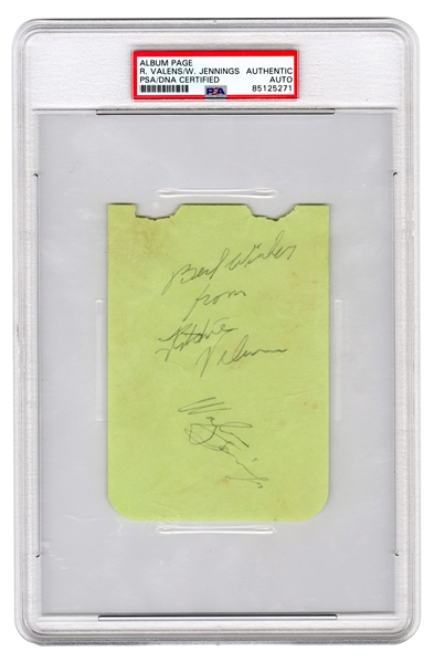 Ritchie Valens & Waylon Jennings Signed Cut (PSA/DNA Encapsulated)