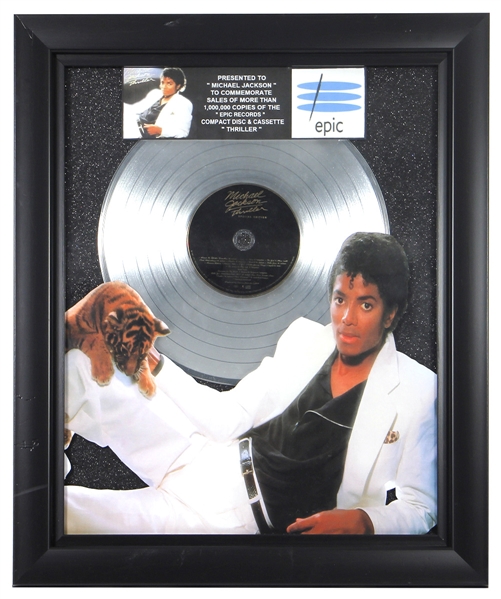 Michael Jackson Owned “Thriller” Epic Records In-House Record Award - Presented to Michael Jackson!