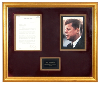 John F. Kennedy Letter Display Advocating Presidential Leadership (1960)