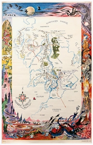 Lord of the Rings “Middle Earth” Map Poster (Ballantine Books Promo 1965)