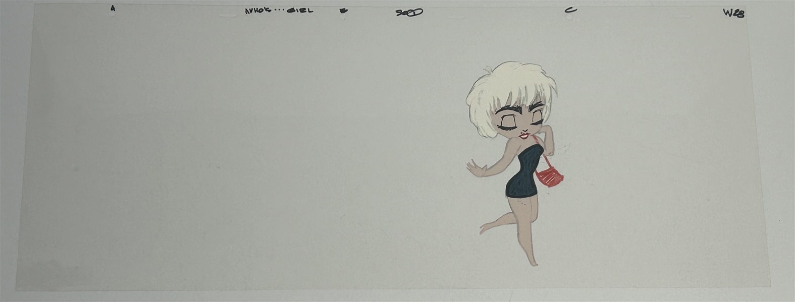 Madonna "Whos That Girl" Movie Opening Credits Hand Painted Production Animation Cel #W28 1987 Nikki Finn