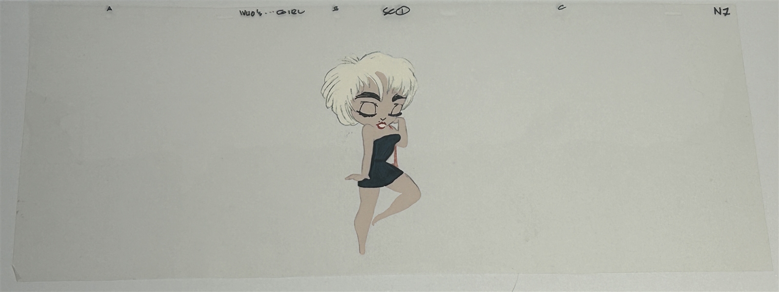 Madonna "Whos That Girl" Movie Opening Credits Hand Painted Production Animation Cel #N7 1987 Nikki Finn