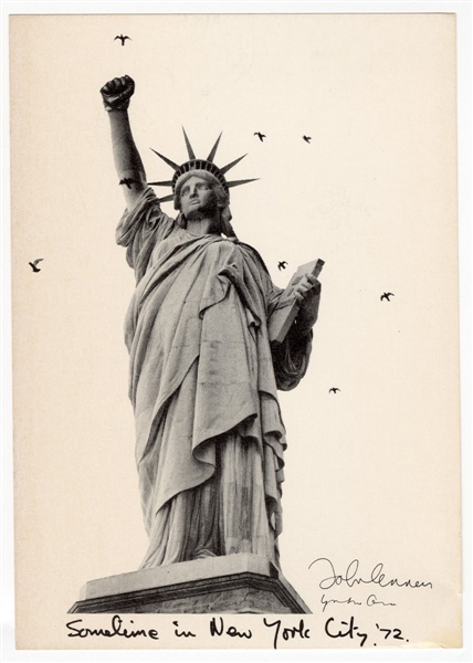 John Lennon Original "Statue of Liberty" Promotional Picture Card