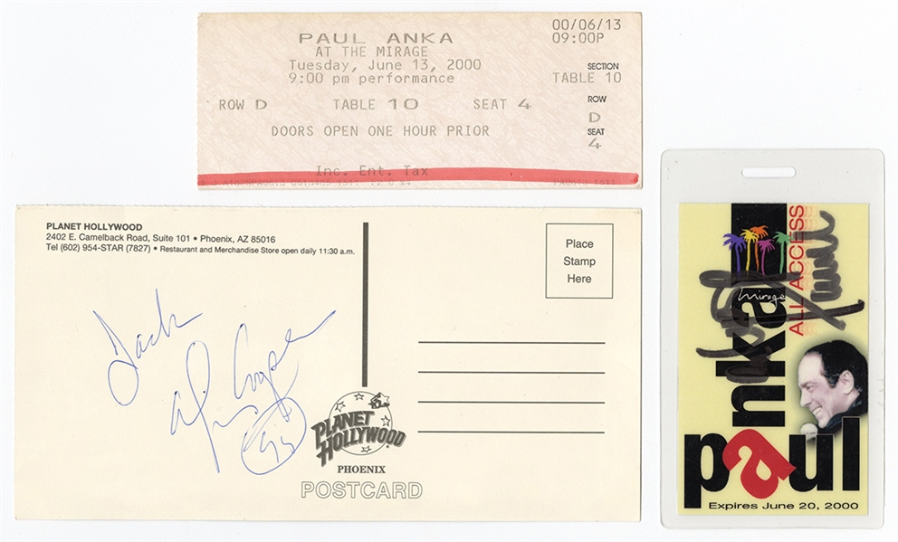 Alice Cooper and Paul Anka Signed Concert Memorabilia