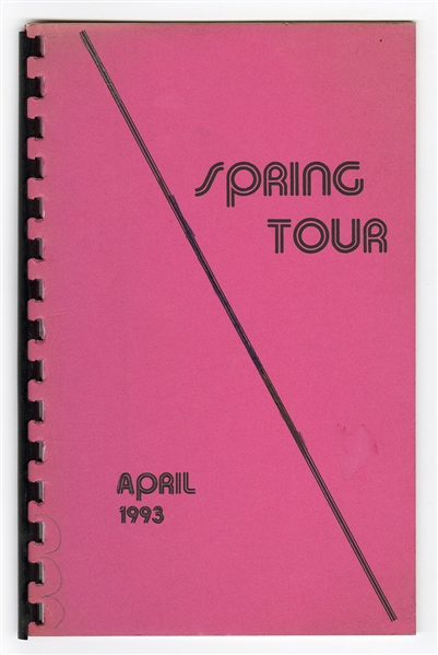 Bob Dylan Original Spring Tour April 1993 Concert Tour Used Itinerary Book