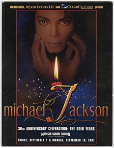 Michael Jackson Original 30th Celebration: The Solo Years Original Program, Concert Ticket and Flyer Insert