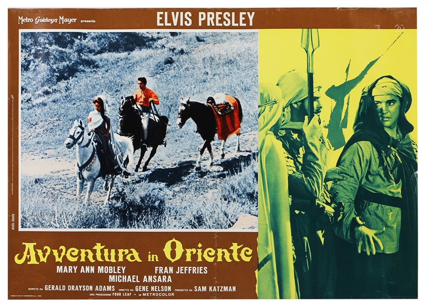 Elvis Presley Very Rare "Avventura in Oriente" Original Italian Movie Poster (Harum Scarum)