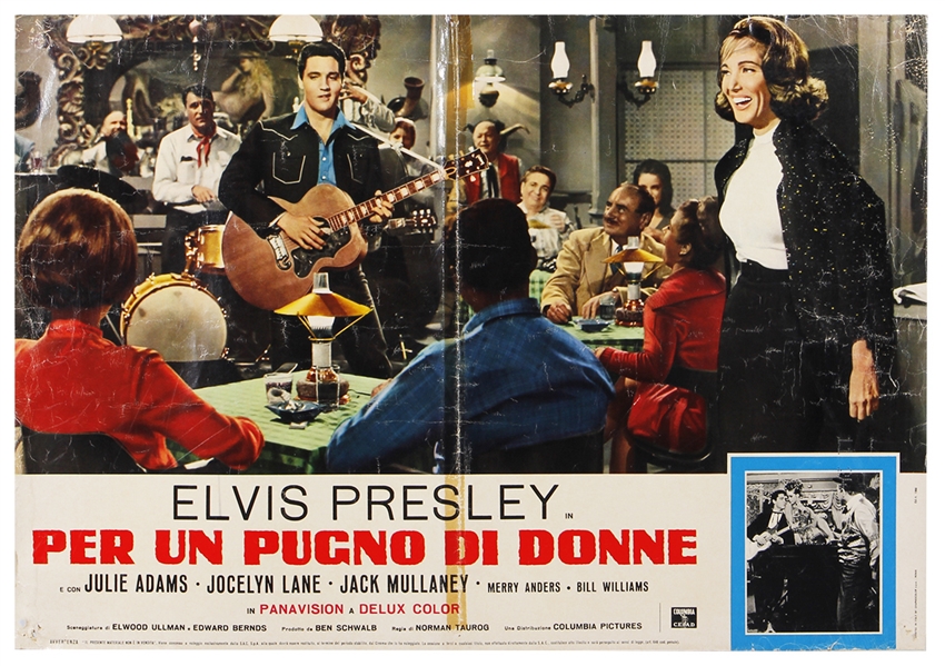 Elvis Presley Very Rare "Per Un Pugno Di Donne" Original Italian Movie Poster (Tickle Me)