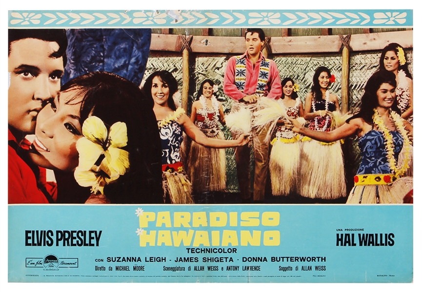 Elvis Presley Very Rare "Paradiso Hawaiano" Original Italian Movie Poster (Paradise Hawaiian Style)