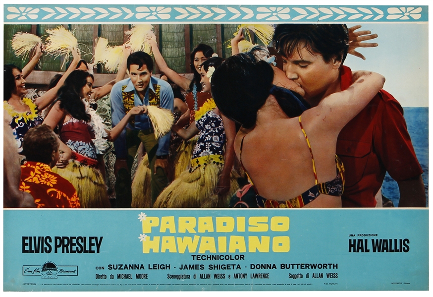 Elvis Presley Very Rare "Paradiso Hawaiano" Original Italian Movie Poster (Paradise Hawaiian Style)