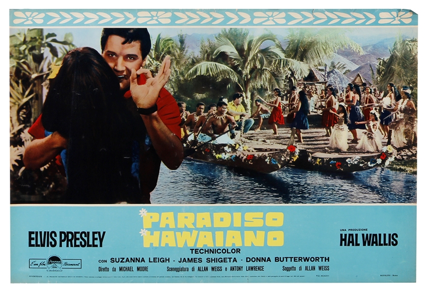 Elvis Presley Very Rare "Paradiso Hawaiano" Original Italian Movie Poster (Paradise Hawaiian Style)