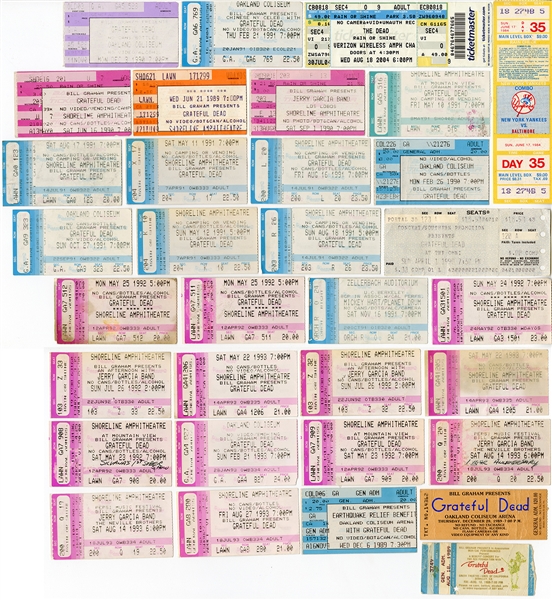 Grateful Dead Original Concert Ticket Archive