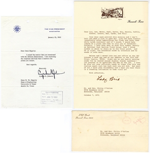 Lyndon B. Johnson and Lady Bird Johnson Signed Letters