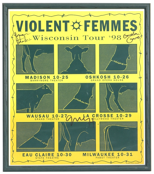 Violent Femmes Signed 1998 Wisconsin Tour Concert Poster