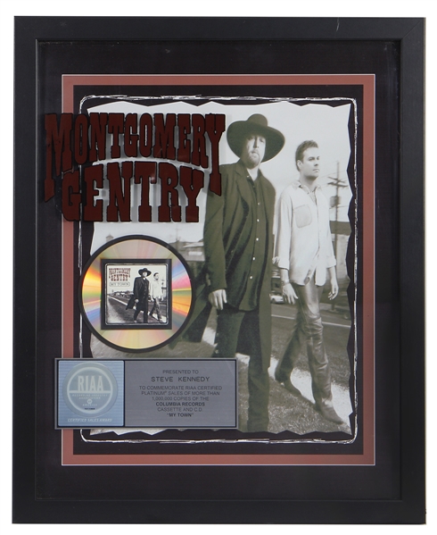 Montgomery Gentry “My Town” RIAA Certified Sales Award