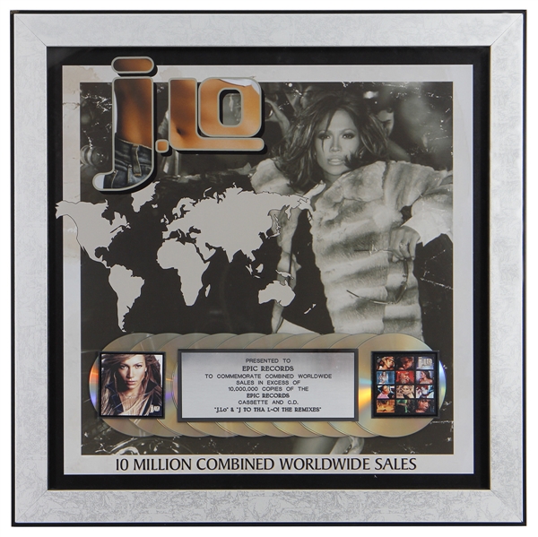 Epic Records Jennifer Lopez “J. Lo” & “J To Tha Lol Re Remixes” Incredible Record Award