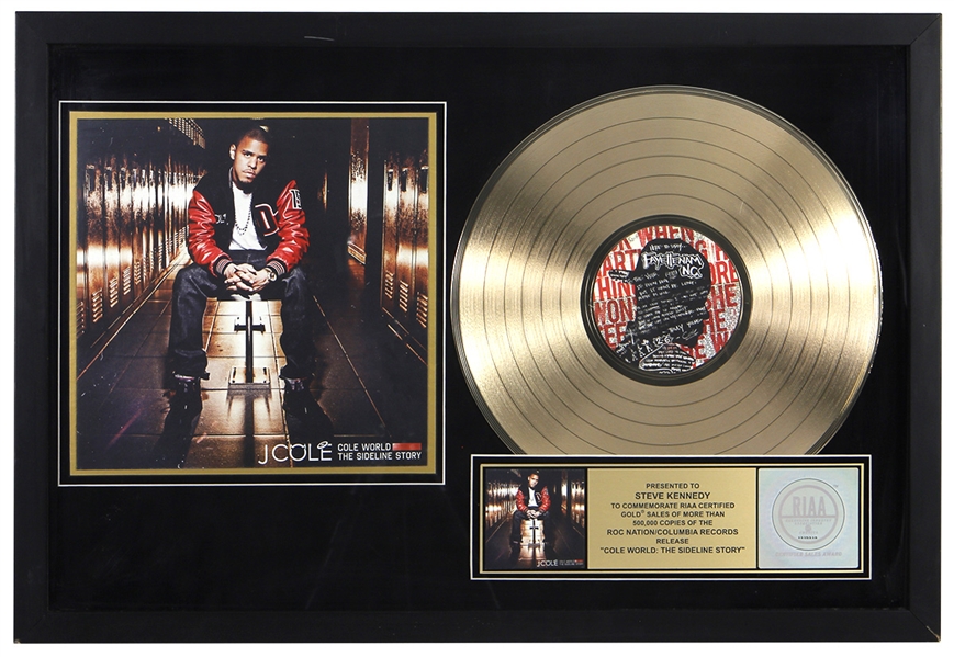 J. Cole “Cole World: The Sideline Story” RIAA Certified Sales Award