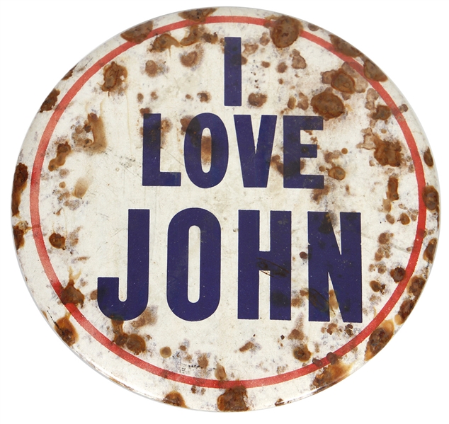 Ringo Star Owned Beatles "I Love “John" Original Vintage Pin