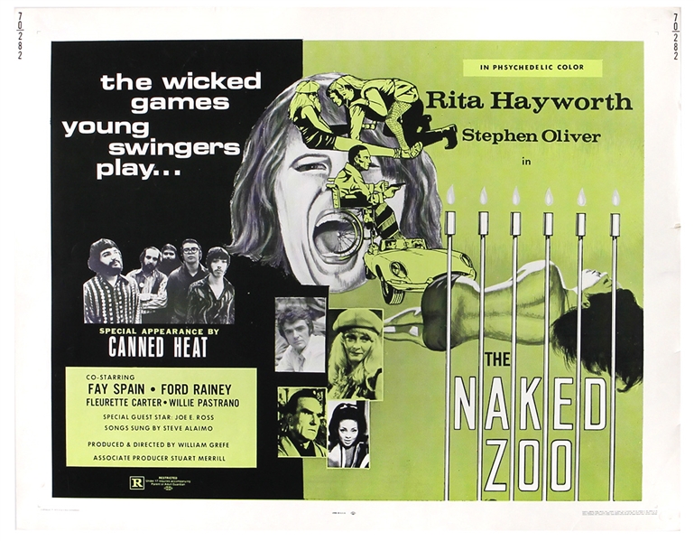 The Naked Zoo Rita Hayworth 1971 Half Sheet Movie Poster