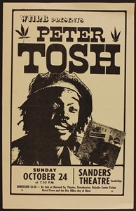 Peter Tosh Original Sanders Theater Concert Flyer