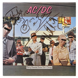 AC/DC Signed “Dirty Deeds Done Dirt Cheap” Album with Bon Scott (JSA, REAL)