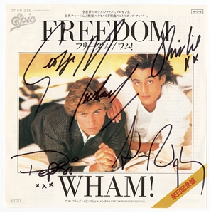 George Michael and Band Members Signed “Wham!” Japanese 45 Record Sleeve (REAL)