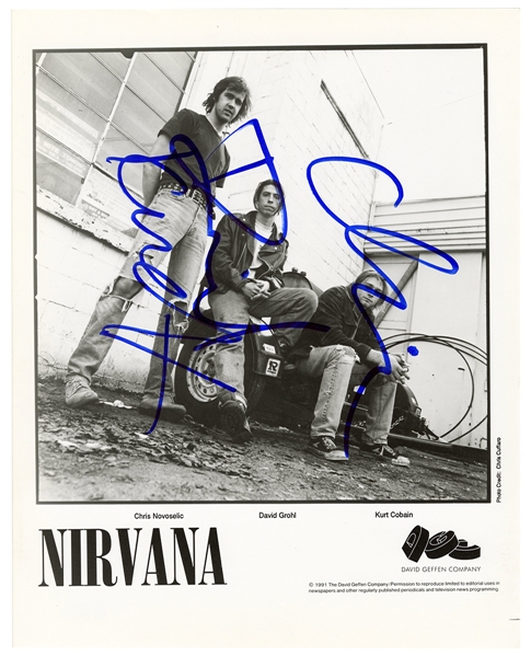 Nirvana Signed Original 8x10 Publicity Photograph (Beckett)