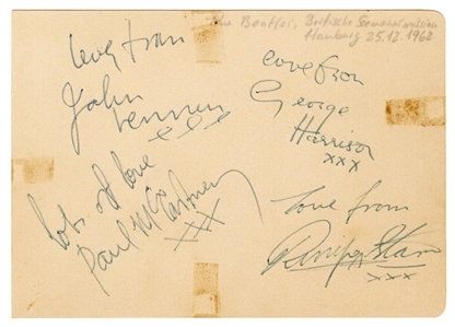 The Beatles Autographs Signed at Hamburg Concert On 12/25/1962 (REAL)