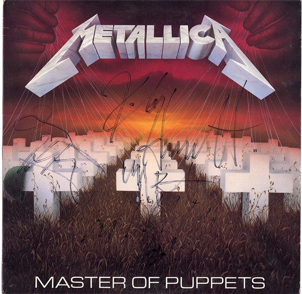 Metallica Band Signed “Master of Puppets” Album with Cliff Burton (REAL)