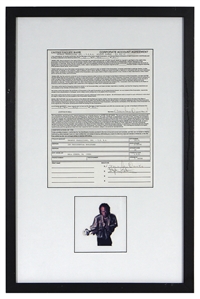 Miles Davis Twice-Signed 1990 Corporate Account Agreement 