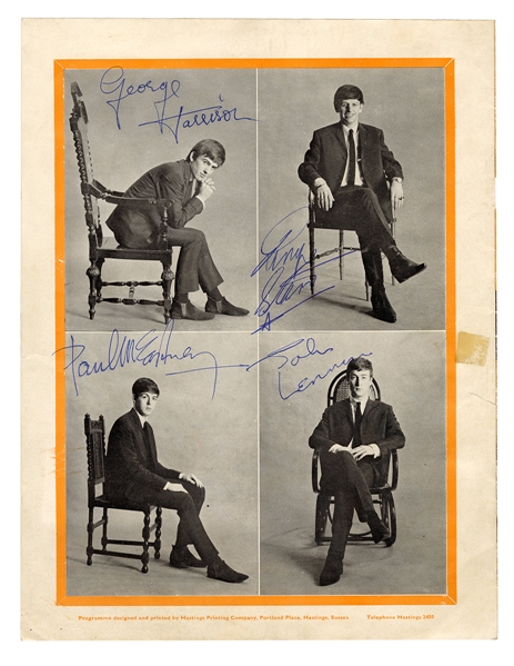 The Beatles Signed 1963 Program Photograph - One of the Nicest Examples in Existence (REAL)