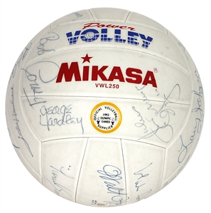 Basketball Greats (23) Signed Volleyball - Including Larry Bird, Elgin Baylor, Dr. J, Bill Walton, Jerry West & More!