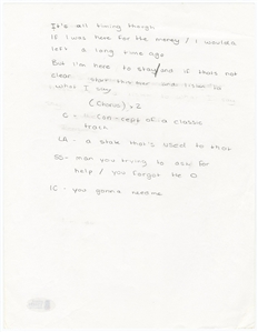 Drake Handwritten Unreleased Lyrics (Beckett)