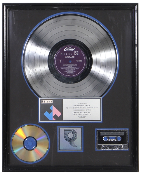 Heart “Brigade” RIAA Platinum Sales Record Award