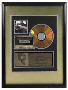 Pantera “Vulgar Display of Power” RIAA Gold Certified Sales Record Award