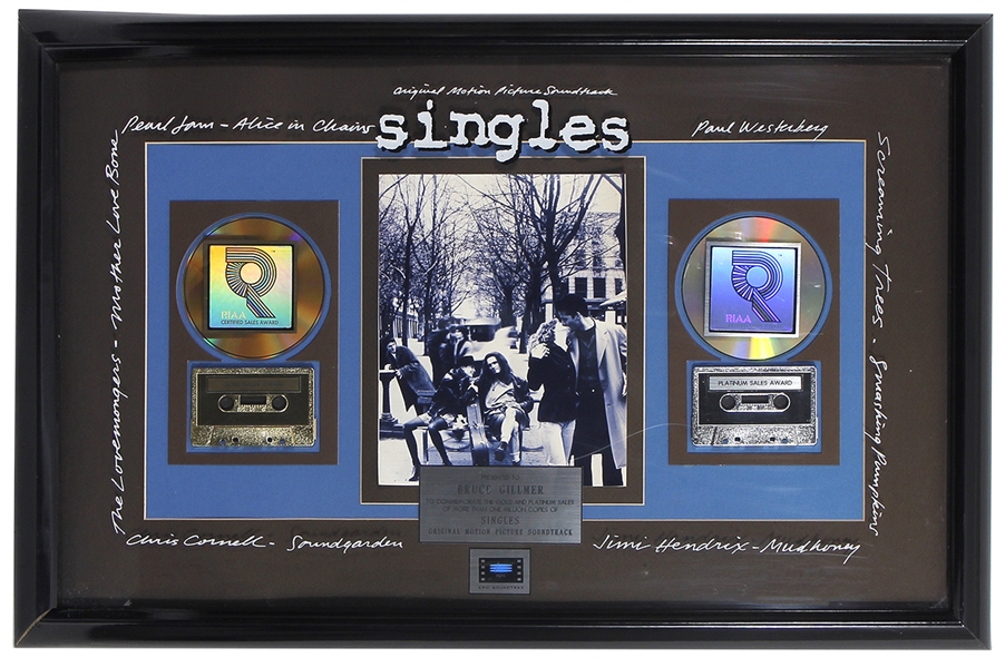 Singles Original Motion Picture Soundtrack RIAA Certified Platinum Sales Record Award